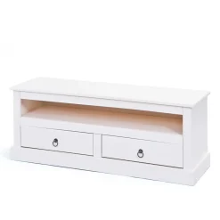 Online Wohnen 118x45x39 Landhaus TV Board in Weiß - Rosanna