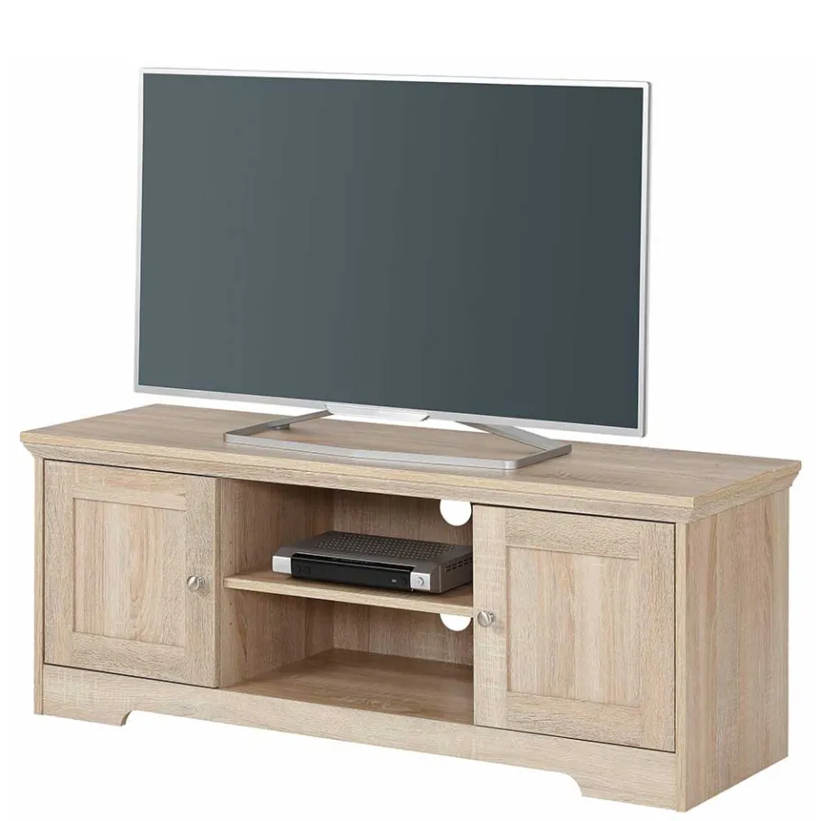 New Wohnen 120x45x40 Landhaus TV Element in Eiche Holzdekor - Rienva