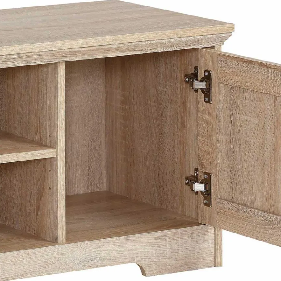 New Wohnen 120x45x40 Landhaus TV Element in Eiche Holzdekor - Rienva