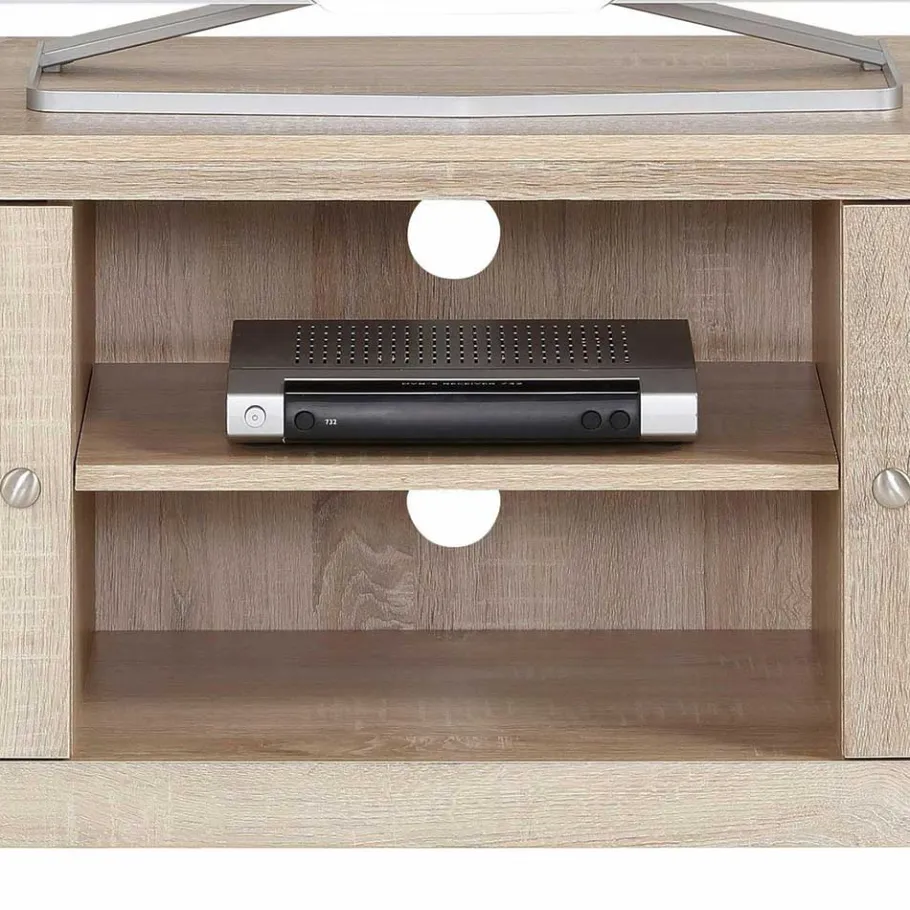 New Wohnen 120x45x40 Landhaus TV Element in Eiche Holzdekor - Rienva