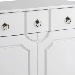 Outlet Wohnen 81x93x37 Landhaus Vertiko in Weiß gewachst - Vesrav