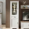 Wohnen 66x204x42 Landhaus Vitrine mit Licht - Sinolita