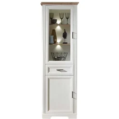 Wohnen 66x204x42 Landhaus Vitrine mit Licht - Sinolita