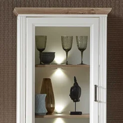 Wohnen 66x204x42 Landhaus Vitrine mit Licht - Sinolita