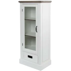 Sale Wohnen 54x130x36 Landhaus Vitrine mit Tür & Schublade - Bleaks