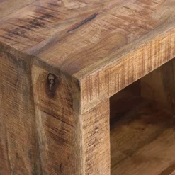 Clearance Wohnen 50x45x50 Mangoholz Wohnzimmertisch mit Ablageboden - Enzetra