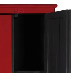 Online Wohnen 60x180x35 Massivholz Schrank in Rot lackiert - Iscian