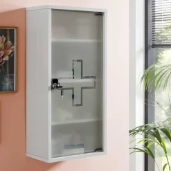 Sale Wohnen 34x72x20 Medizinschrank mit Glastür abschließbar - Spanola