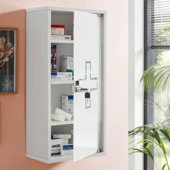Sale Wohnen 34x72x20 Medizinschrank mit Glastür abschließbar - Spanola