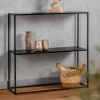 Outlet Wohnen 80x80x27 Metall Regal ohne Rückwand in Schwarz - Daana