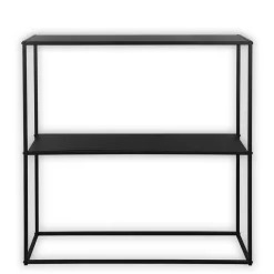 Outlet Wohnen 80x80x27 Metall Regal ohne Rückwand in Schwarz - Daana