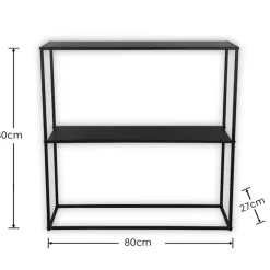 Outlet Wohnen 80x80x27 Metall Regal ohne Rückwand in Schwarz - Daana