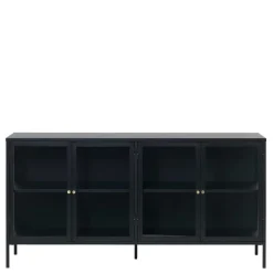 Online Wohnen 170x85x40 Metall Sideboard mit vier Glastüren - Butoaie