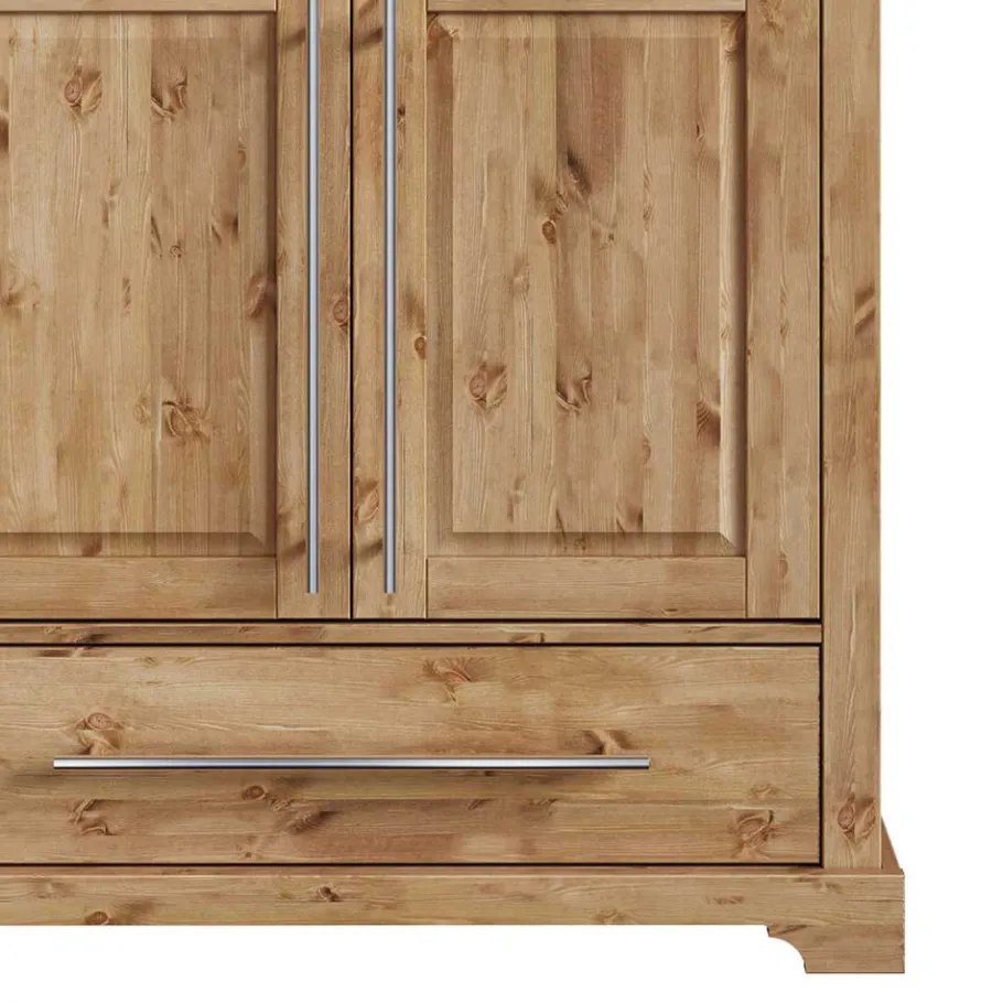 Outlet Wohnen 94x133x39 Modern Country Highboard aus Kiefer massiv - Noellisa