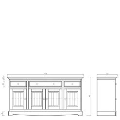 Outlet Wohnen 167x85x45 Modern Country Sideboard zweifarbig - Vitablo