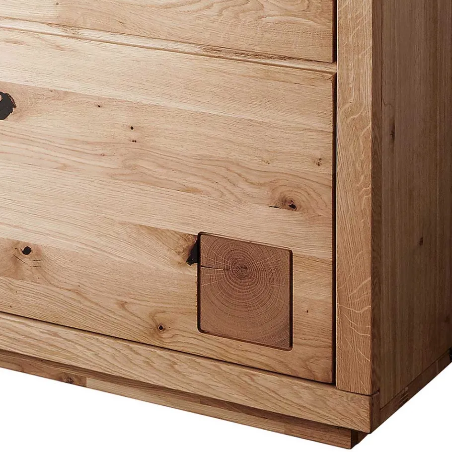 Online Wohnen 103x148x40 Modernes Holz-Highboard mit Glaseinsatz - Embleys