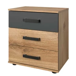 Outlet Wohnen 52x58x38 Nachtkommode in Plankeneiche Optik - Enegal