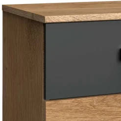 Outlet Wohnen 52x58x38 Nachtkommode in Plankeneiche Optik - Enegal