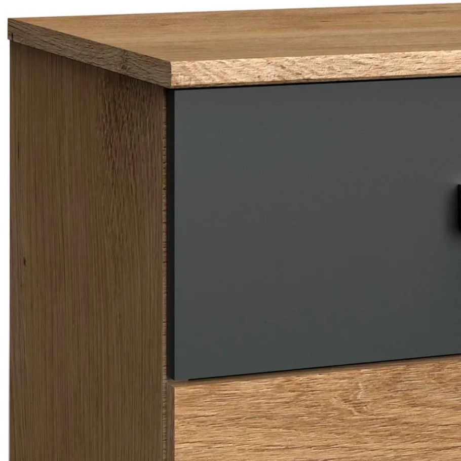 Outlet Wohnen 52x58x38 Nachtkommode in Plankeneiche Optik - Enegal