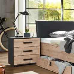 Clearance Wohnen 52x58x38 Nachtkommode in Tanne Dekor - Ardila