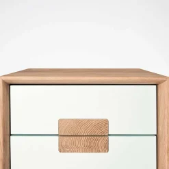 Outlet Wohnen 40x50x40 Nachtkommode in Weiß & Eiche - Julecas
