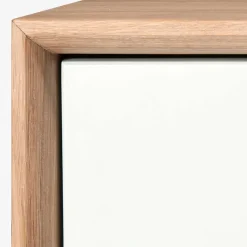 Outlet Wohnen 40x50x40 Nachtkommode in Weiß & Eiche - Julecas