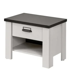 New Wohnen 60x46x39 Nachtkommode mit Fach und Schublade - Tramos