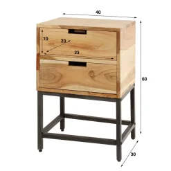 Clearance Wohnen 40x60x30 Nachtkommode mit Metallgestell - Babra