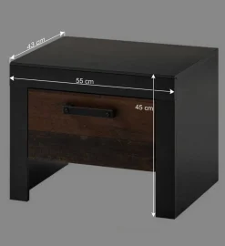 Best Wohnen 55x45x43 Nachtkommode mit Wangengestell - Timuras