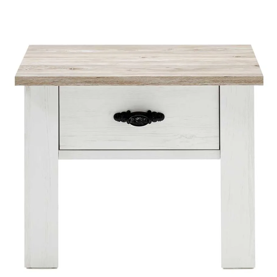 Outlet Wohnen 58x45x40 Nachtkonsole mit Schublade - Nedita