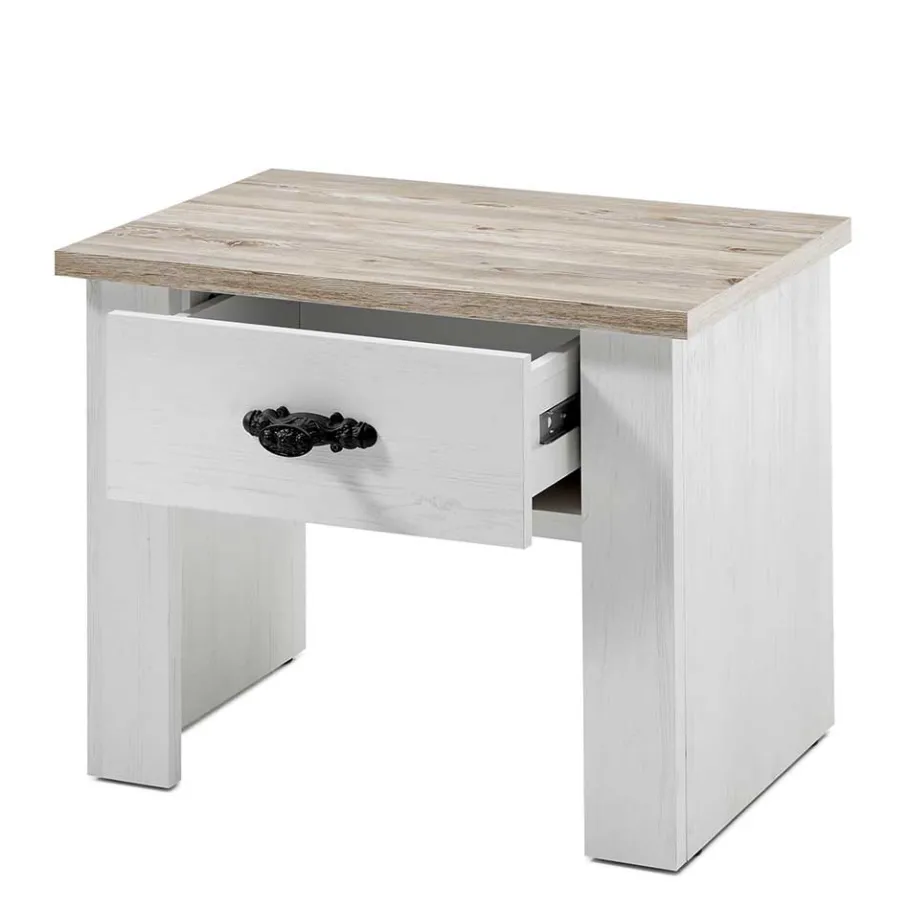 Outlet Wohnen 58x45x40 Nachtkonsole mit Schublade - Nedita