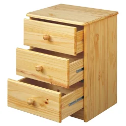 Online Wohnen 43x57x35 Nachtschrank mit drei Schubladen - Kascanu