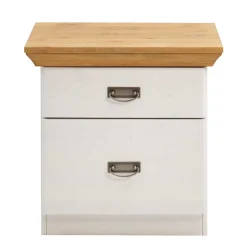 Discount Wohnen 58x57x48 Nachttisch in Kiefer & Weiß - Sibiuta