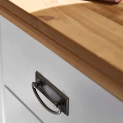 Discount Wohnen 58x57x48 Nachttisch in Kiefer & Weiß - Sibiuta