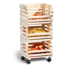 Clearance Wohnen 37x80x30 Obst & Gemüse Regal aus Massivholz - Yutaha