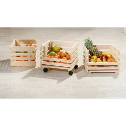 Clearance Wohnen 37x80x30 Obst & Gemüse Regal aus Massivholz - Yutaha