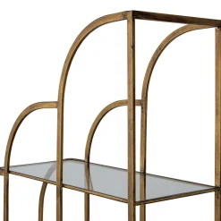New Wohnen 96x190x35 Offenes Regal in Altmessing Metall - Valencra