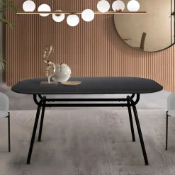 Clearance Wohnen 150x75x90 Ovaler Esstisch aus Sinterstein - Bostian