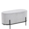 Clearance Wohnen 80x42x40 Ovaler Polsterhocker in Hellgrau - Piava