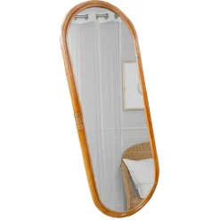 Online Wohnen 44x120x4 Ovaler Wandspiegel mit Rattan Rahmen - Offia