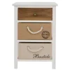 Online Wohnen 38x57x28 Paulownia Kommode in Weiß & Braun - Amare