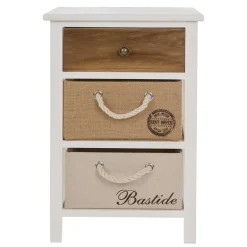 Online Wohnen 38x57x28 Paulownia Kommode in Weiß & Braun - Amare