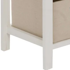 Online Wohnen 38x57x28 Paulownia Kommode in Weiß & Braun - Amare