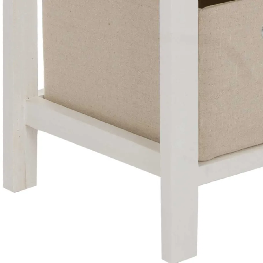 Online Wohnen 38x57x28 Paulownia Kommode in Weiß & Braun - Amare