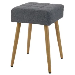 Wohnen 32x47x32 Polsterhocker in Anthrazit Stoff - Zoom