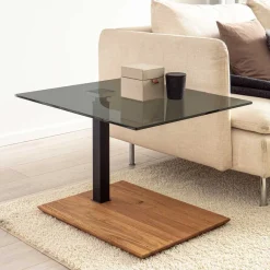 Best Wohnen 70x64x60 Rauchglas Anstelltisch höhenverstellbar - Mally