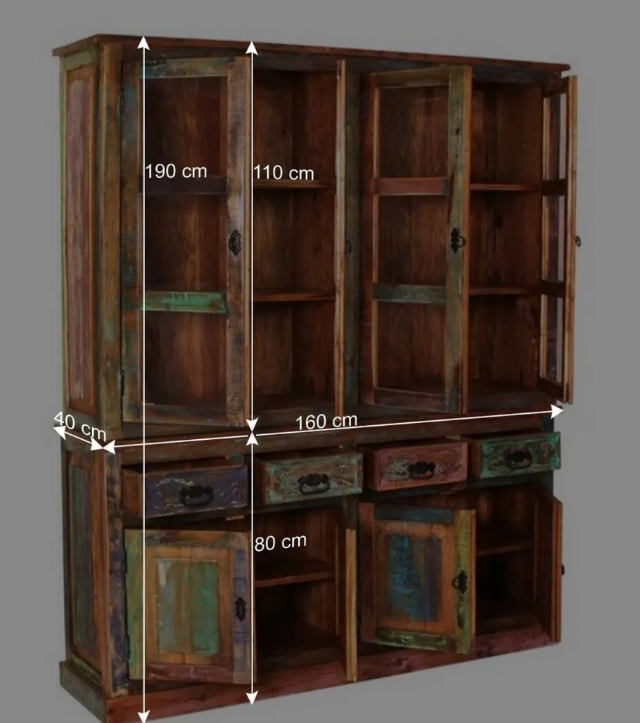 Clearance Wohnen 160x190x40 Recyclingholz Anrichte im Shabby Chic - Jamaica