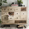 Best Wohnen 110x91x37 Recyclingholz Kommode mit 14 Schubladen - Emirello