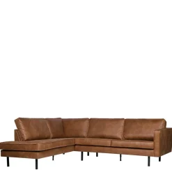 Clearance Wohnen 266x85x213 Recyclingleder Ecksofa in Cognac Braun - Huropa