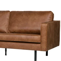 Clearance Wohnen 266x85x213 Recyclingleder Ecksofa in Cognac Braun - Huropa